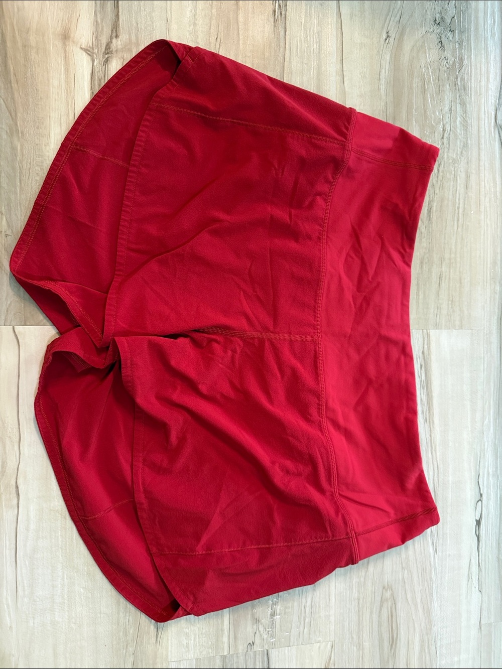 Red Lululemon speed up shorts